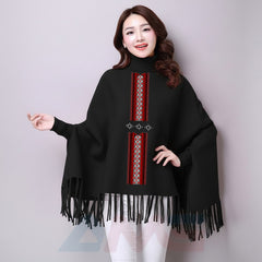 Printed poncho for women
