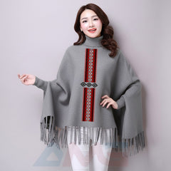 Printed poncho for women