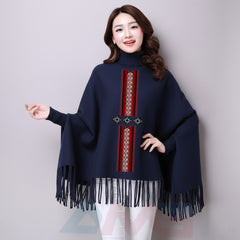 Printed poncho for women