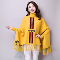 Printed poncho for women