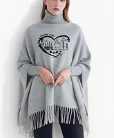 Winter Printed Fleece Poncho