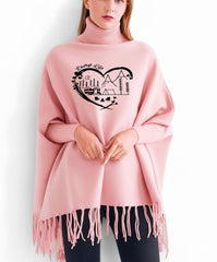 Winter Printed Fleece Poncho