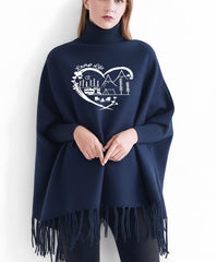 Winter Printed Fleece Poncho