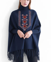 Winter Printed Fleece Poncho