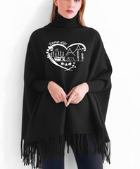 Winter Printed Fleece Poncho