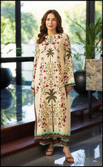 2Pc Long Shirt Swiss Lawn Suit – Elegant & Stylish