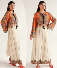 Digital printed long kurta set Good quality stitching Full suit overlock