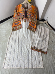 Digital printed long kurta set Good quality stitching Full suit overlock