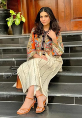 Digital printed long kurta set Good quality stitching Full suit overlock