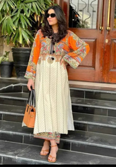 Digital printed long kurta set Good quality stitching Full suit overlock