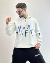 Letter Printed Mockneck Sweatshirt