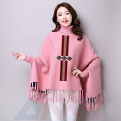 Printed poncho for women
