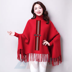 Printed poncho for women