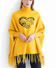Winter Printed Fleece Poncho
