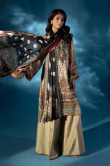 Front And Back Allover Digital Printed Shirt With Flapper And Printed Dupatta