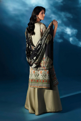 Front And Back Allover Digital Printed Shirt With Flapper And Printed Dupatta